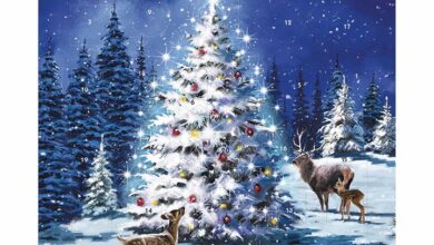 Snowy Christmas Tree Mini Traditional Advent Card