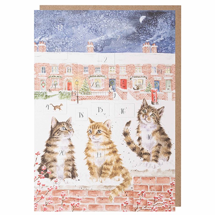 Wrendale Designs, Cat Trio Traditional Advent card