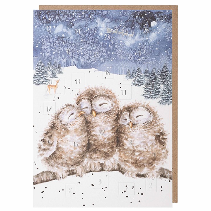 Wrendale Designs, Owl Trio Traditional Advent Card