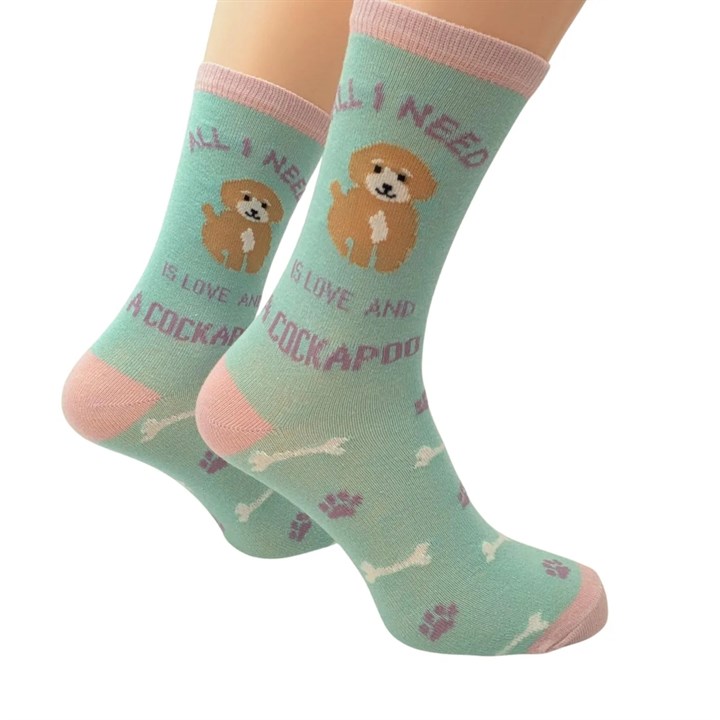 All I Need is Love and a Cockapoo Socks – Size 4 – 8