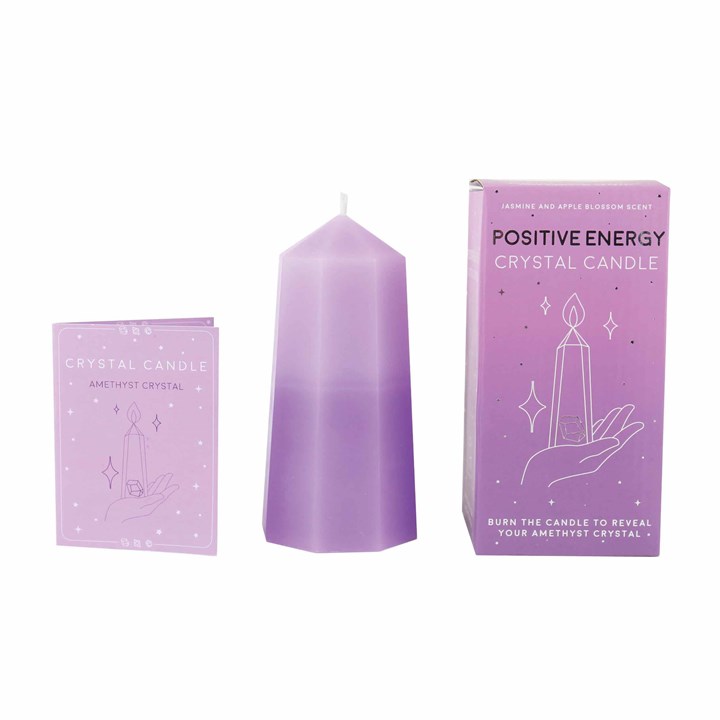 Amethyst Positive Energy Crystal Candle