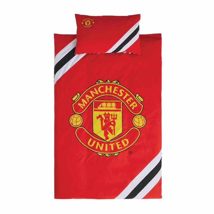 Manchester United FC Core Stripe Single Duvet Set