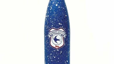 Cardiff City FC Paint Splatter Water Bottle