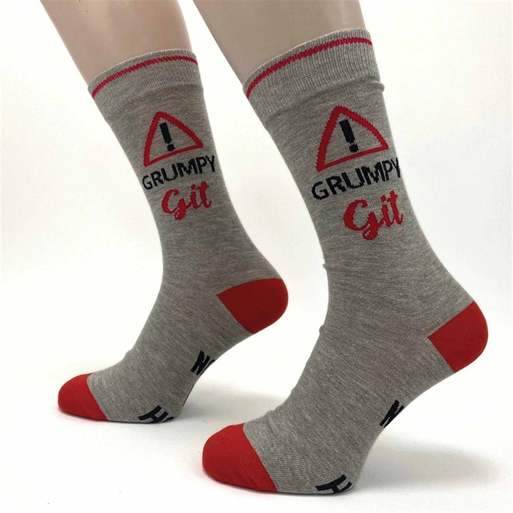 Warning Grumpy Git Socks – Size 7 – 11