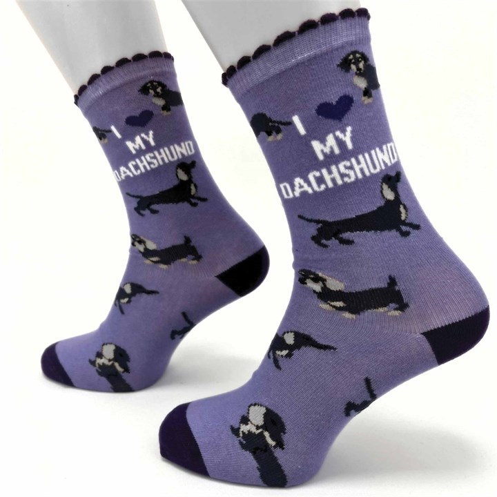 I Heart My Dachshund Socks – Size 4 – 8