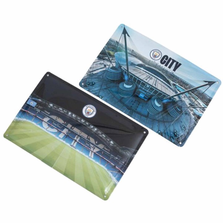 Manchester City FC 2 Pack Metal Stadium Sign