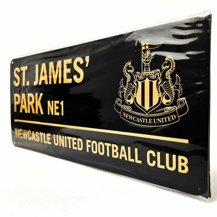 Newcastle United FC Black Street Sign