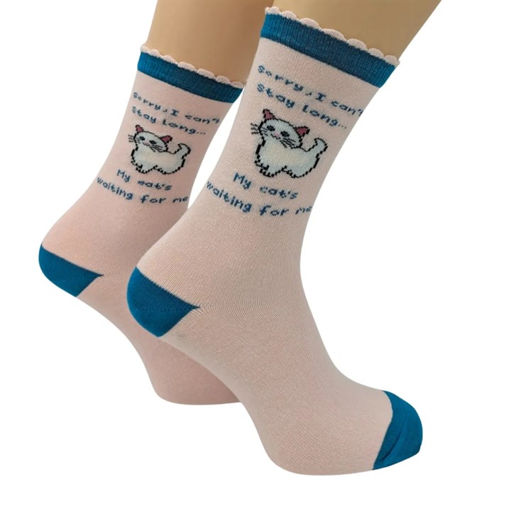My Cat’s Waiting for Me Socks – Size 4 – 8