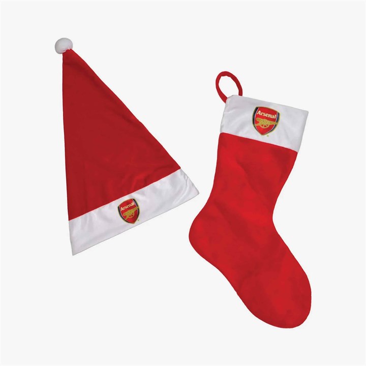 Arsenal FC Felt Santa Hat & Stocking Tree Ornament Set