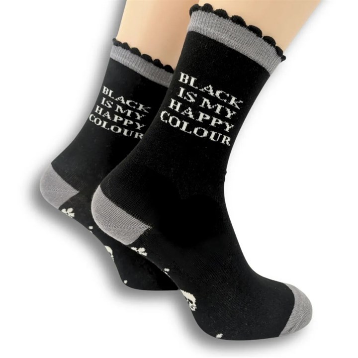 Black is my Happy Colour Socks – Size 4 – 8