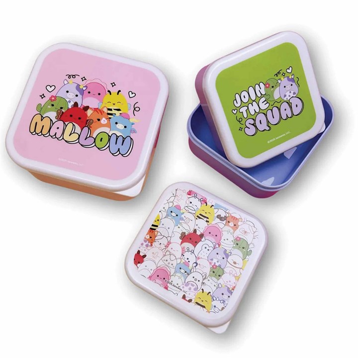 Squishmallows Mallow Squad Set of 3 Snack Boxes