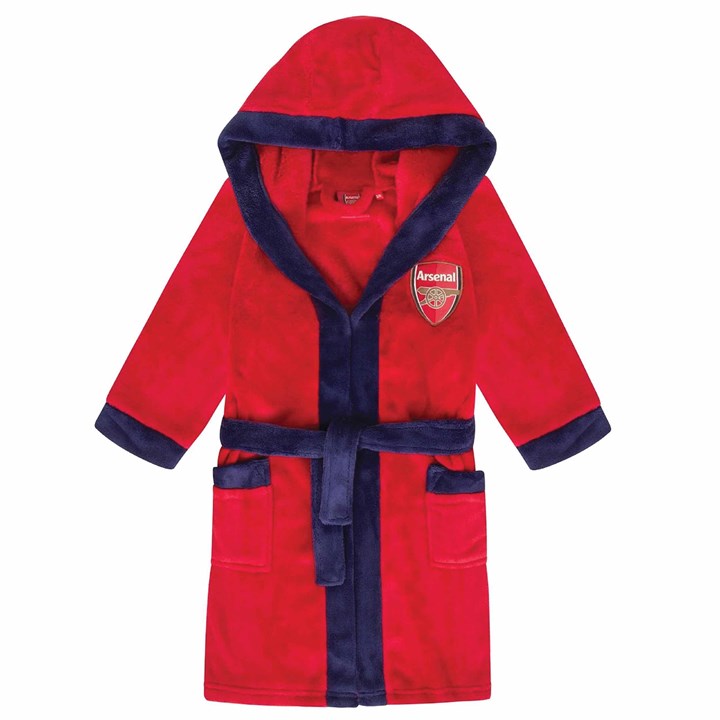 Arsenal FC Kids Red Hooded Dressing Gown