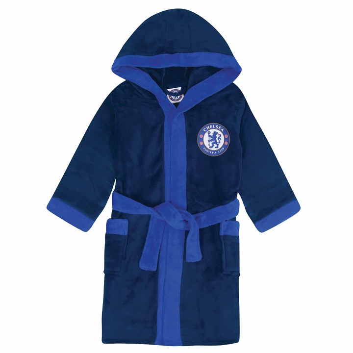 Chelsea FC Kids Navy Hooded Dressing Gown