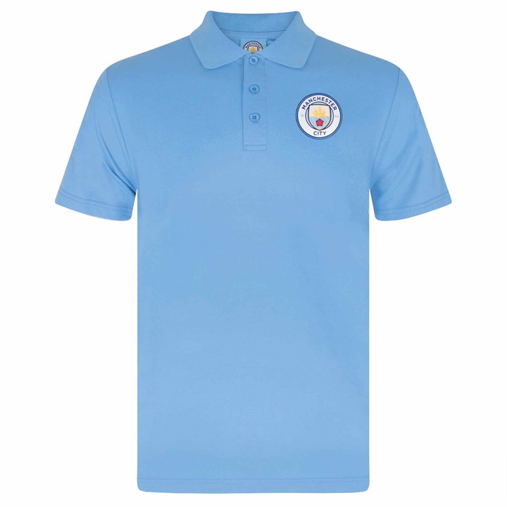Manchester City FC Adult Sky Blue Polo Shirt Large