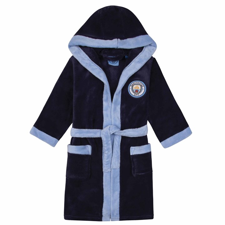 Manchester City FC Kids Navy Hooded Dressing Gown 11 – 12 Years