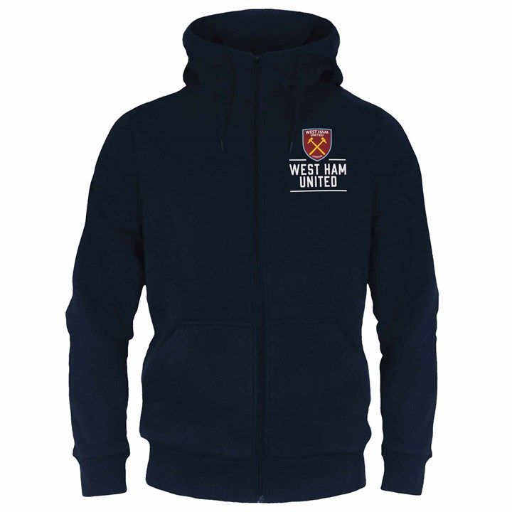 West Ham United FC Adult Navy Zip Hoodie