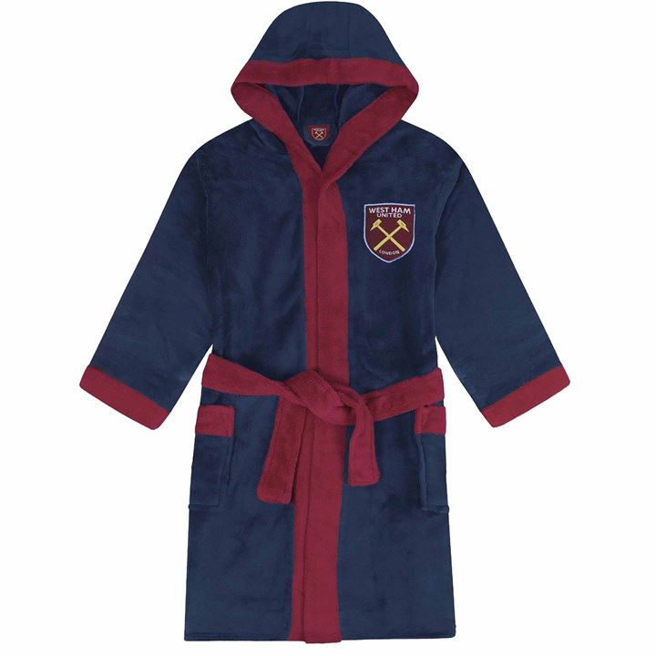 West Ham United FC Kids Hooded Dressing Gown