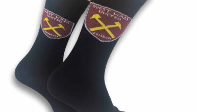 West Ham United FC Black Crest Socks - Size 7 - 11
