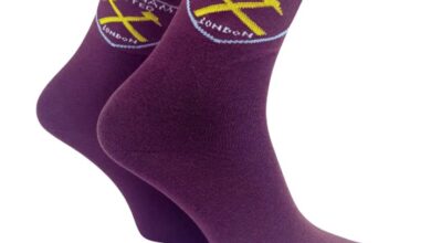 West Ham United FC Claret Crest Socks - Size 4 - 6