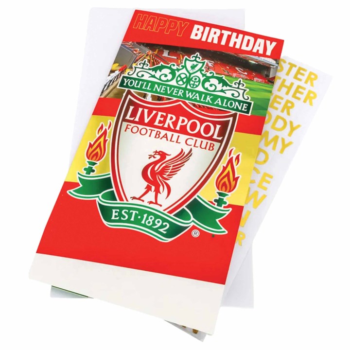 Liverpool FC Birthday Sticker Card