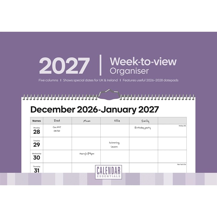 Essential A4 Family Organiser 2027
