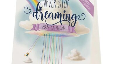 Never Stop Dreaming Easel Desk Calendar 2027