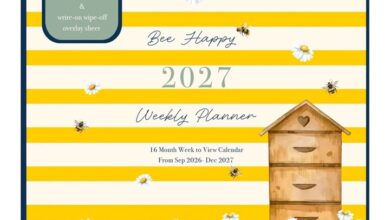 Bees & Flowers Week To View Family Planner 2027
