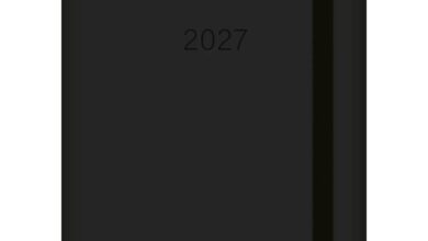 Black Embossed A5 Diary 2027
