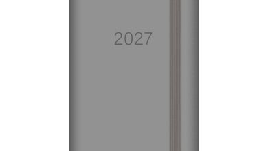 Grey Embossed Slim Diary 2027