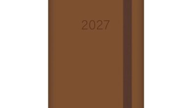 Brown Embossed Slim Diary 2027