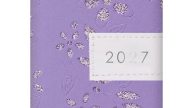 Purple Glitter Floral Sparkles A7 Diary 2027