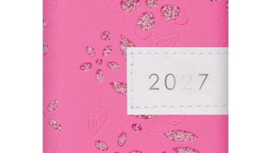 Pink Glitter Floral Sparkles A7 Diary 2027