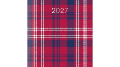 Red Tartan Slim Diary 2027