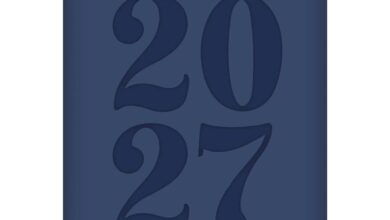 Blue Embossed A7 Diary 2027