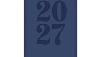 Blue Embossed Slim Diary 2027
