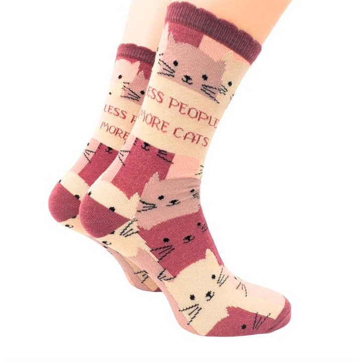 Less People More Cats Socks – Size 4 – 8