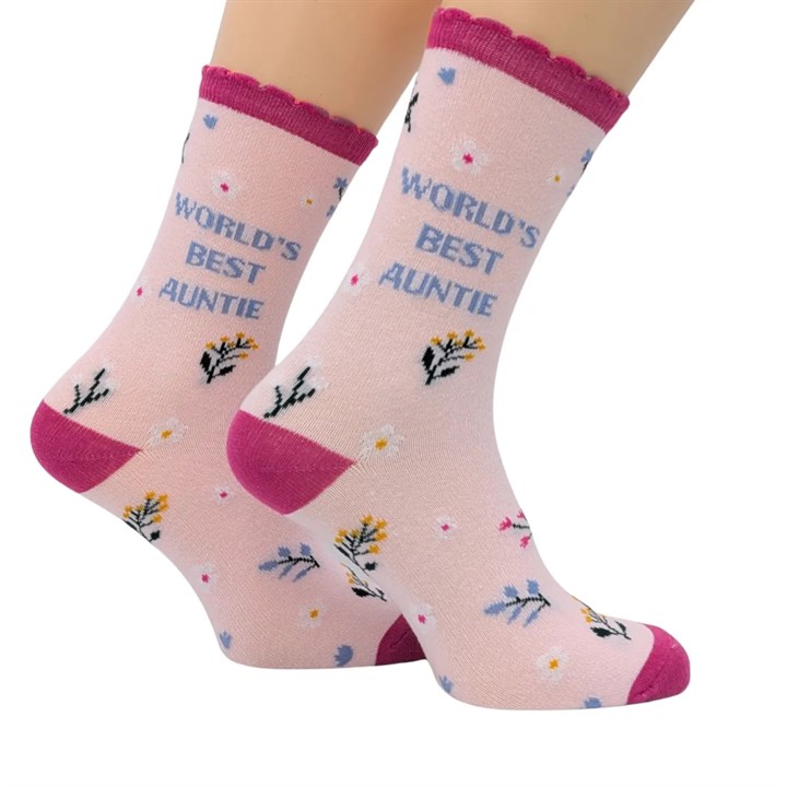 World’s Best Auntie Socks – Size 4 – 8