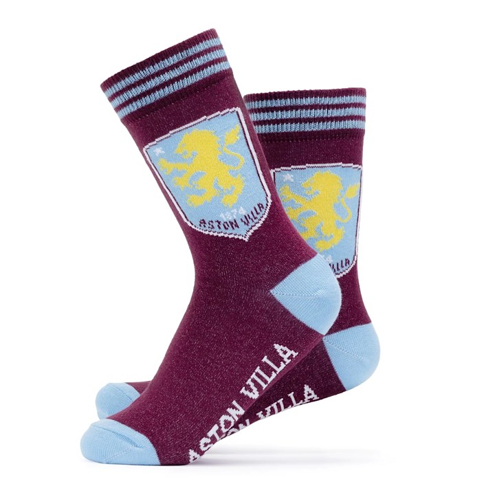 Aston Villa FC Crest Socks – Size 4 – 7