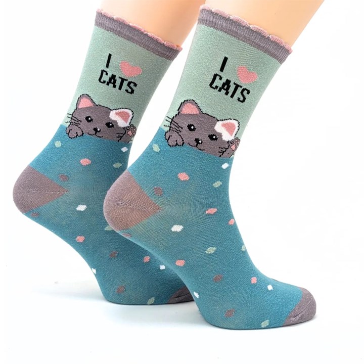 I Heart Cats Socks – Size 4 – 8