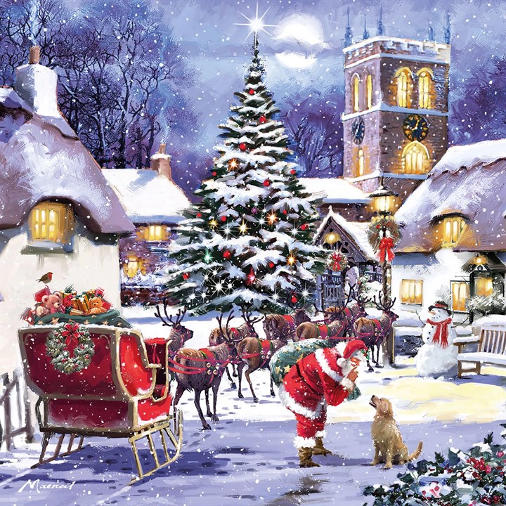 Meeting Santa, 10 Christmas Cards