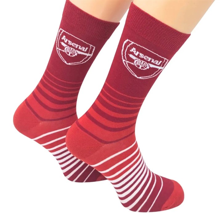 Arsenal FC Crest and Stripes Socks – Size 7 – 11