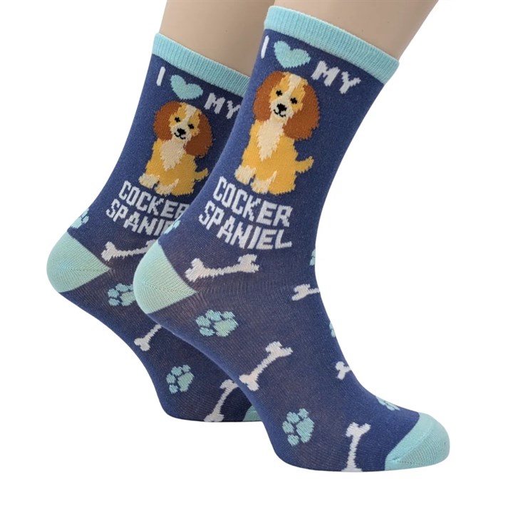 I Heart My Cocker Spaniel Socks – Size 4 – 8