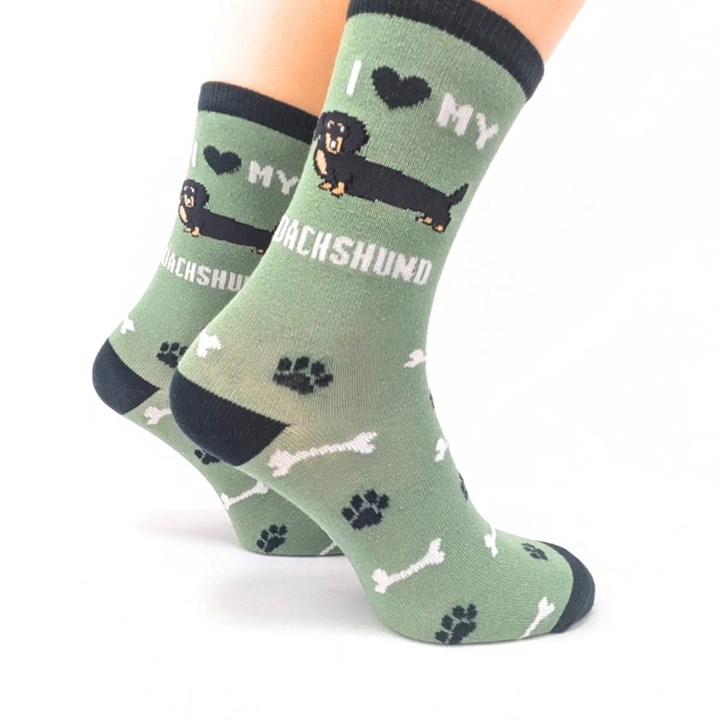 I Heart My Dachshund Socks – Size 4 – 8