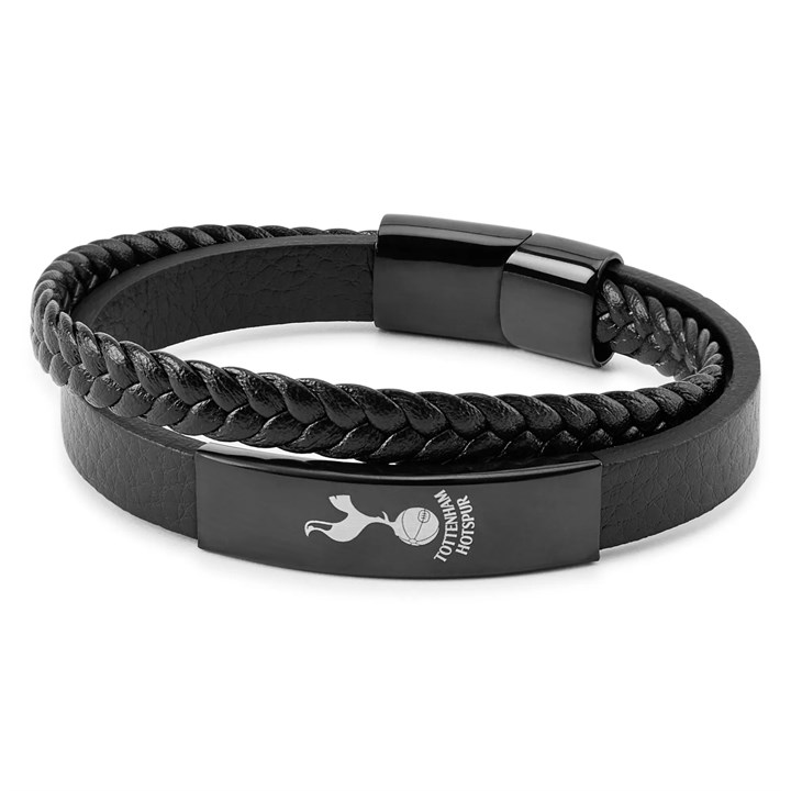 Tottenham Hotspur FC Engraved Leather Bracelet with Gift Box
