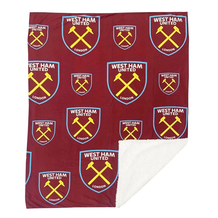 West Ham United FC Sherpa Fleece Blanket