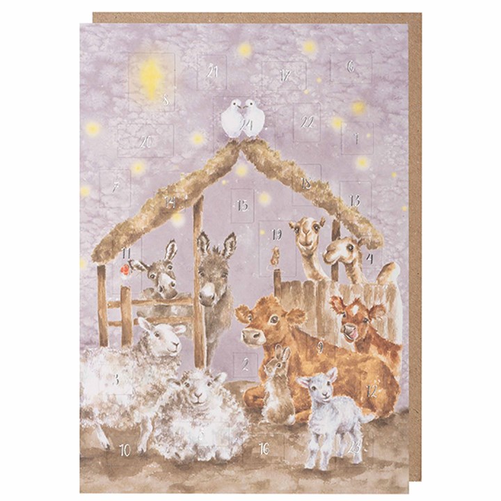 Wrendale Designs, Away In A Manger Advent Card
