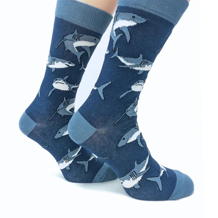 Shark Pattern Socks – Size 7 – 11