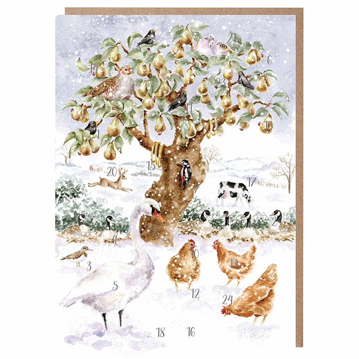 Wrendale Designs, Twelve Days of Christmas Advent Card